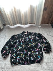 Vintage Ken Done Art To Wear Jacket Sking Pattern Medium