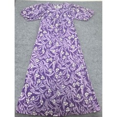 Hilo Hattie Vintage Purple Floral Muumuu Maxi Dress Hawaii Cotton Womens Medium