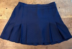 Quantum! Sports Side Zip Pleated Tennis Skirt Blue stitched pattern