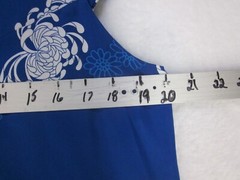 Hilo Hattie Womens Muumuu sz 14 Hawaiian Maxie Dress Gown Blue Floral 1/2 Zip