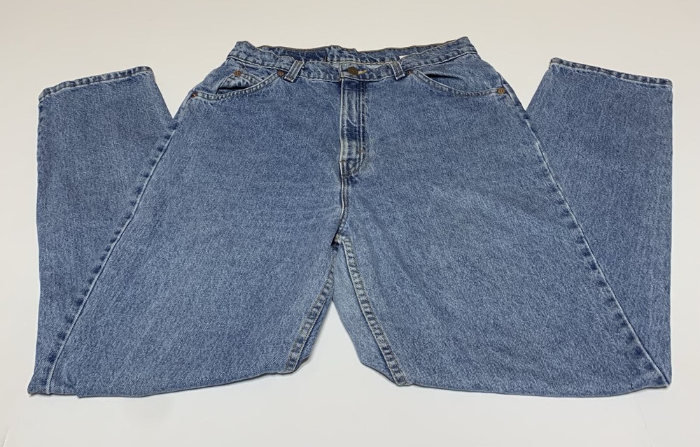 Vtg Women Levi 921 Tapered Fit Tapered Leg 14 Med 30×30.5 ORANGE TAB Made in USA