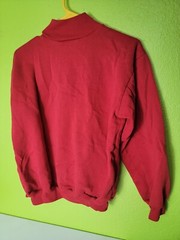 Vintage Sweater Size 8 Points West Petites Red Pullover 1/4 Zip 90s