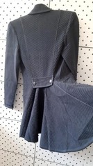 Vintage MEDICI BY GILL HARVEY Knit Wool Gray Two Piece Cardigan Asymmetry UK-10