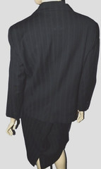 ADRIENNE VITTADINI vtg 90’s SIZE 12 JACKET 14 SKIR SUIT BLACK STRIPED 2 PC SET