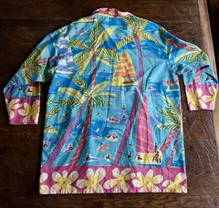 Vintage 90’s Ken Done Art And Design Shirt Small Tropical Bold Island Button USA