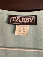 Vintage Tabby Retro 80s 90s Dress Light Teal 14P