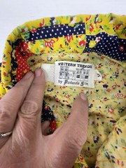 Vintage Western Trends Panhandle Slim Patchwork Yoke Calico Sz M Pearl Snap