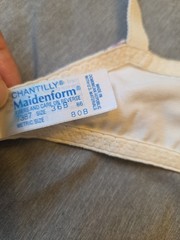 Vintage Maidenform Satin Chantilly Lace Bra Floral Print 36B