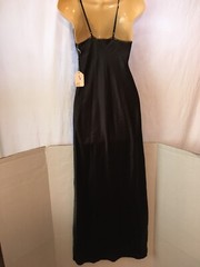 Vtg SATIN Long Nightgown Shiny Black Maxi Gown Small Undercover Wear Polyester