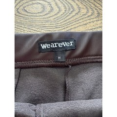High-Rise Faux Leather Bike Shorts in Dark Brown Medium