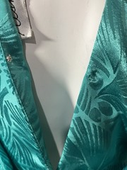 Beautiful Vintage Ashlee California Turquoise Size 8 Split Front Dress USA Made