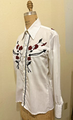 Karman 1970s Vintage Embroidered Cowgirl Western Shirt – Sz Small, Label Sz 33