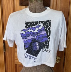 Vintage 1980s Electric Dance Body Wear by Gitano Crop Top T Shirt Purple One Sz