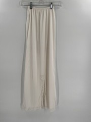 VINTAGE OPERU CREAM LONG SLIP WITH LACE AT HEM AND SPLIT SMALL 36 INCHES LENGTH