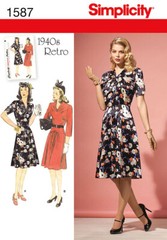 Vintage 1940s style cotton dress (Very Rare Fabric)