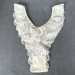Vintage Natori Ivory Lace Panties Size 5 Cheeky Hi Cut Flutter Nylon NOS