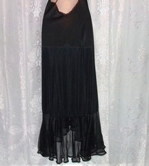 Sm.”Undercover Wear” long,nylon,12″ chiffon ruffle,vintage nightgown,negligee,80