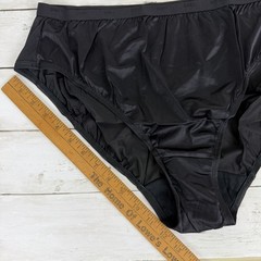3 Pair Vintage Bali 24602 Black Nylon Satin High Cut Bikini Brief Panties Sz 12