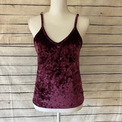 PINK Victoria’s Secret Red Crushed Velvet Camisole Top
