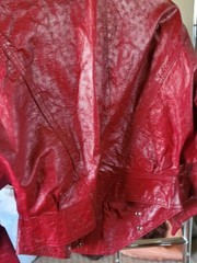 VINTAGE 1970S 1980S BERMAN’s LEATHER JACKET Red Real Leather,Cropped, Excellent