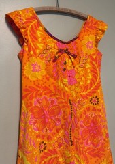 Vintage 1960s Surfside Sportswear Hawaii Dress Dayglo Tiki Sz 10 Floral Mod GoGo