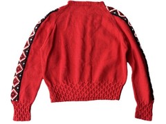 Vintage 60s-70s L’Alpina Milano hand-made red wool sweater Women Size M Italy
