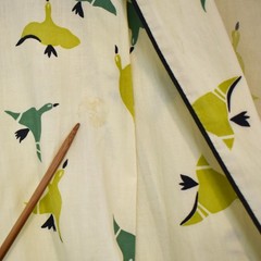 Vtg 40- 50s Day Dress/House Dress Butter Yellow Novelty Bird Print Geese L