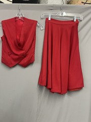 1940’s Red Gabardine Skirt And Vest