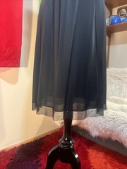 Vtg 1960’s Van Raalte Silky Nylon Chiffon Slip Dress 38 Adonis Black USA
