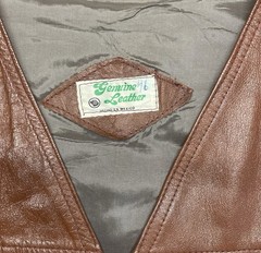VTG Rustic Genuine Leather Vest Large (42) Mexico Cowboy Ranch Style Motorcycle