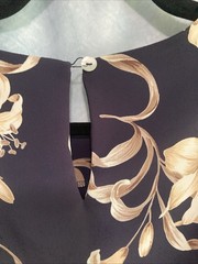 Vtg 90s Jaclyn Smith Floral Skirt Blouse Set Plus 24W 26W Navy Lily Flowy Summer