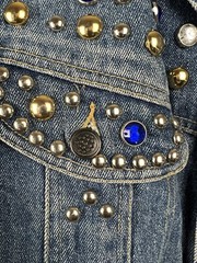Vintage General Clothing Company LTD Blue Denim Studded Jacket Size M Womens