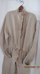 Vintage Thierry Mugler Natural Linen Jumpsuit Modernistic sz 38