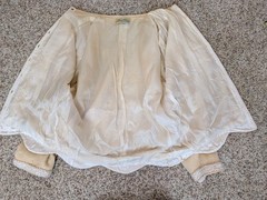 Vintage 1950s Hand Beaded Cardigan Cream With White Floral Beading Size Small