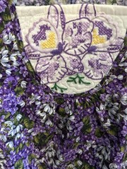 Vintage Embroidery With Purple Floral Top