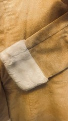 Vintage Heeksuede Double Breasted Faux Suede&Fur Women’s BeigeCoat Sz M, Holland