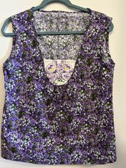 Vintage Embroidery With Purple Floral Top