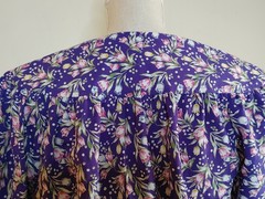 Vintage 80s Secretary Dress Midi Blouson Shoulder Pads Purple M Rockabilly Breli