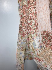 Vintage Bonjour Sheer Mixed Prints Floral Button Down Loose 90s Vest Blouse Larg