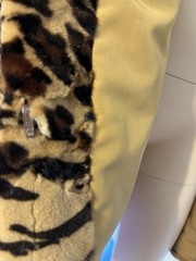 Birger Christensen Leopard Print Sheared Mink Fur Coat w/ Fox Collar & Cuffs M