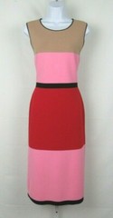 VTG 1990s 2000s DIANE VON FURSTENBERG SIZE LARGE COLOR BLOCK DRESS