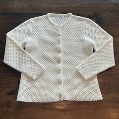 Vintage Lord & Taylor Cardigan Honeycomb Knit Sweater Grandmacore Chunky Classic