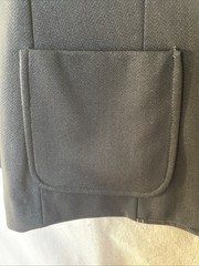VTG 70s Devon Blazer Black Poly Office Size M Pointy Lapel Unlined 9 To 5