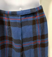 Vintage 70s Check Plaid Wool Funky Retro 2 Pc High Waist Suit Handmade