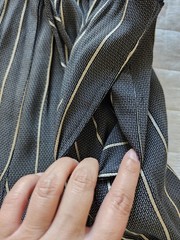 Vtg Saint Germain Paris Gray Striped Windowpane Check Tunic Pant Set S