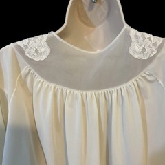 Vintage Shadow Line Caplet Robe Sz Small White Short, Classy Lingerie, ￼Lace￼