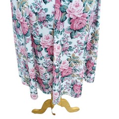 Vintage Shirt Dress Floral Cottage Grandma Romantic Pink Green Belted Fits XS/S