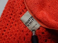 M Katrina Custom of California VTG Orange Knit Dress Evening Talon Long Sleeve