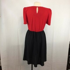 Tabby of California Red and Black Bold Color Dress, Size 12 Vintage 70’s 80’s