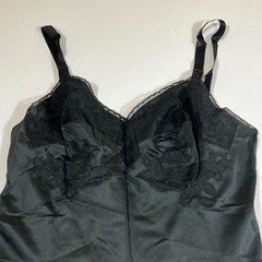Vintage Charmode Sears Black Lace Full Slip Dress Shaper Petticoat 36 Average